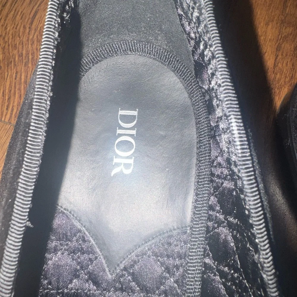 Dior Black Velvet Monogram Slip-On Loafers - Picture 6 of 8